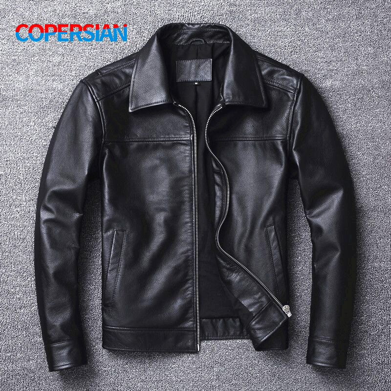 Leather Work Jacket - 2023 남성용 가죽 자켓 자연 남자