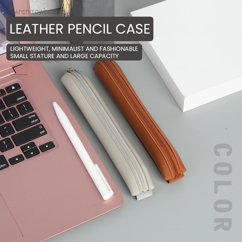 Leather Work Diary - PU 가죽 펜꽂이 지퍼 펜슬 슬리브