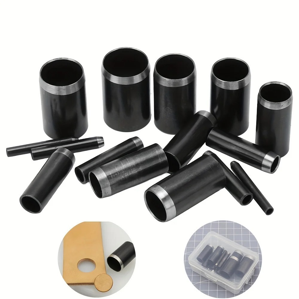 Leatherwork Punch - 15가지 사이즈 원형 홀펀치(1-15mm), 보관 케이스가
