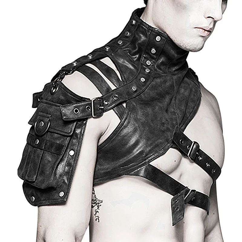 Leather Work Jacket - Steampunk 중세 가죽 갑옷 남성 여성을위한