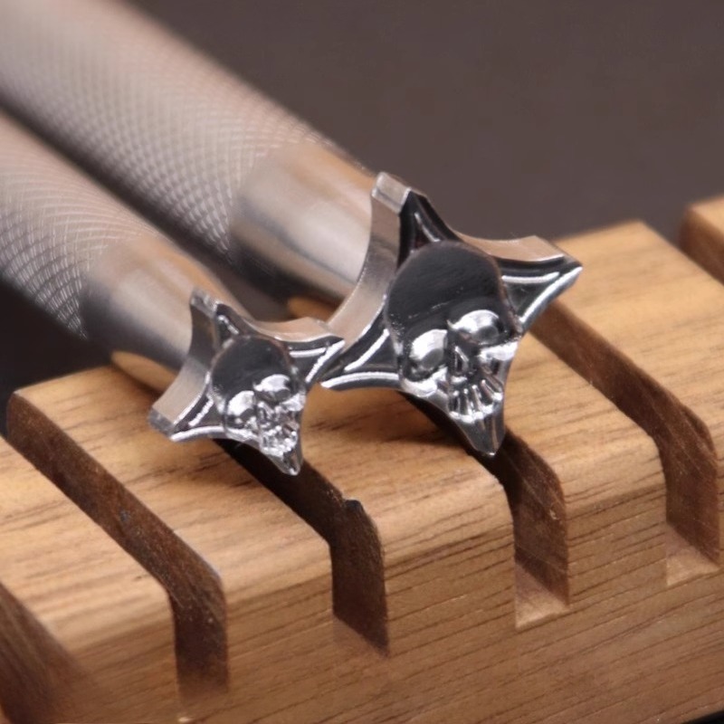 Leatherwork Embossing - 304 스테인레스 스틸 해골 머리 디자인