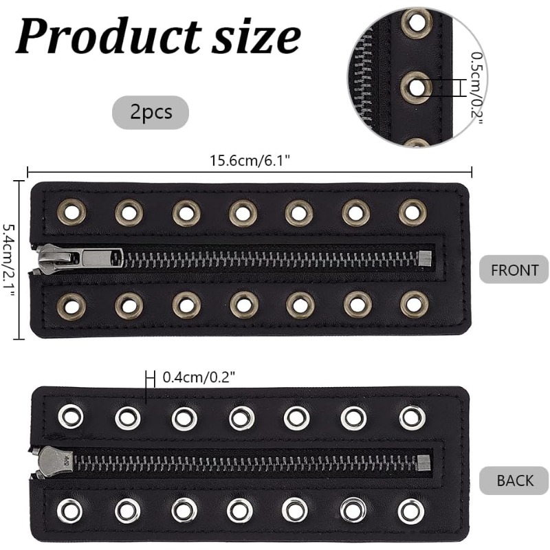 2 pc 7 구멍 없음 넥타이 지퍼 부츠 끈 6x2 인 - Leatherwork Eyelets 리뷰 및 가격