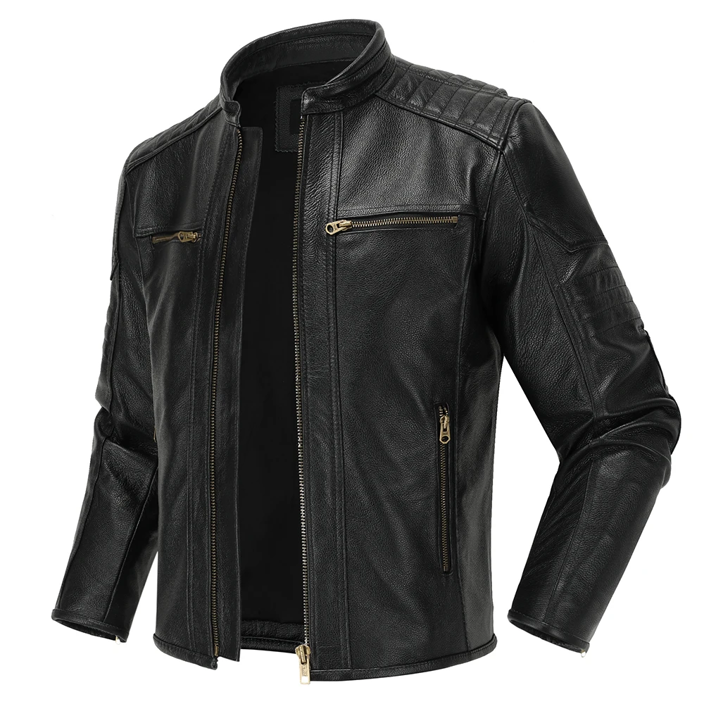 오토바이 캐주얼 빈티지 가죽 코트 남성용, 가을 복장, - Leather Work Jacket 리뷰 및 가격