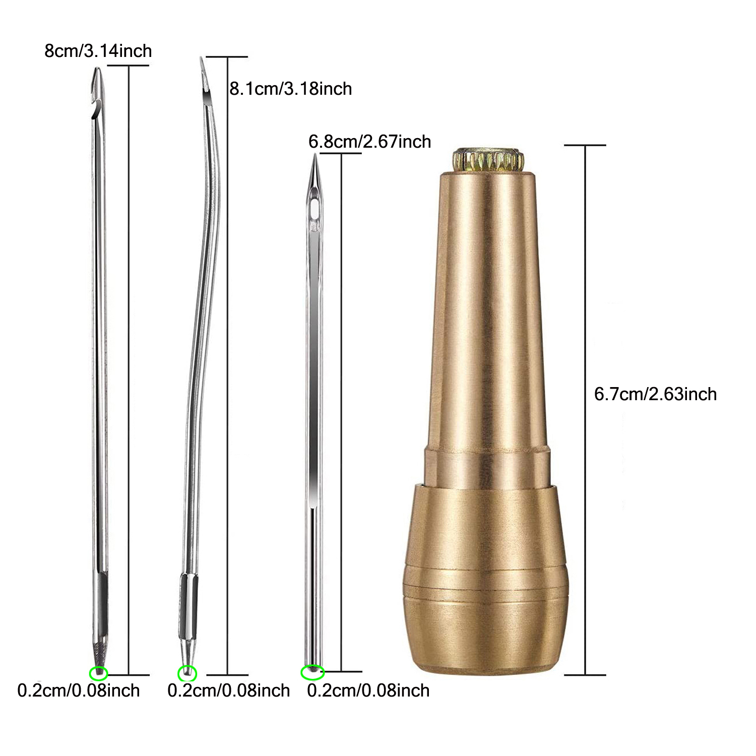 가죽 재봉 키트 DIY 가죽 재봉 송곳 바늘, 구리 손 - Leatherwork Needles 리뷰 및 가격