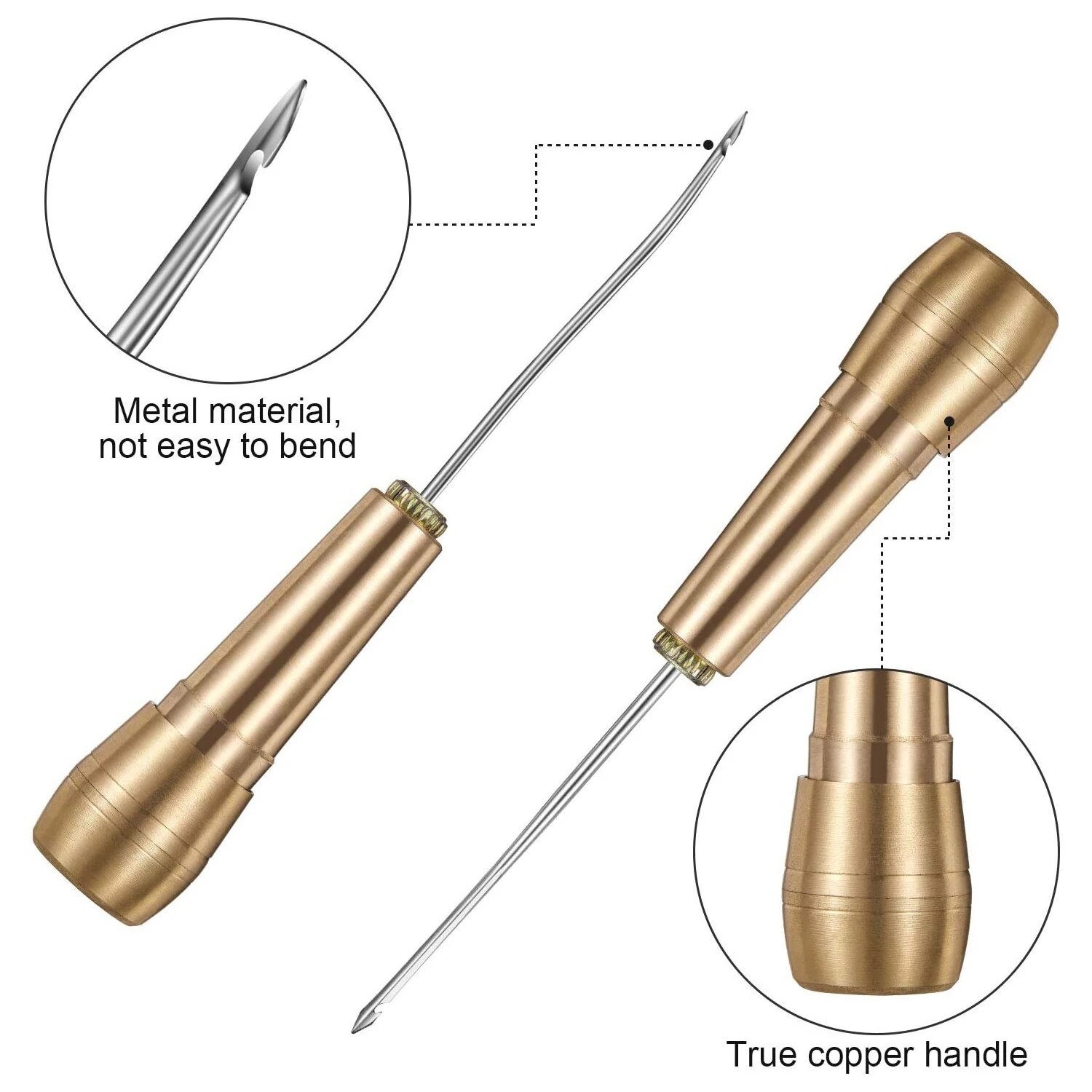 가죽 재봉 키트 DIY 가죽 재봉 송곳 바늘, 구리 손 - Leatherwork Needles 리뷰 및 가격