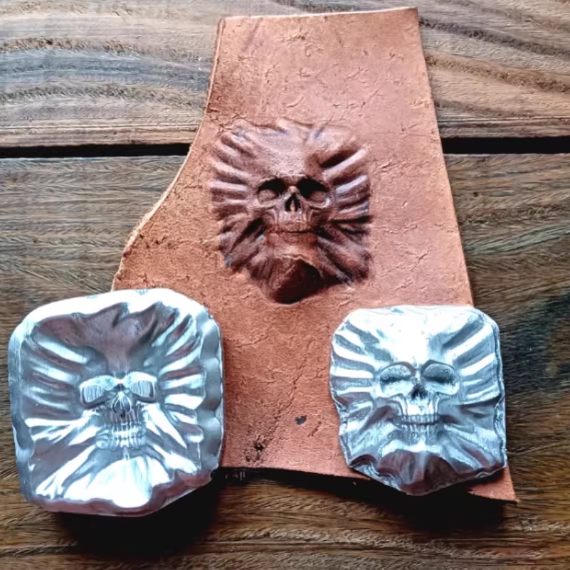 3D 미니 해골 머리 가죽 스탬프 엠보싱 몰드, 가죽  - Leatherwork Embossing 리뷰 및 가격