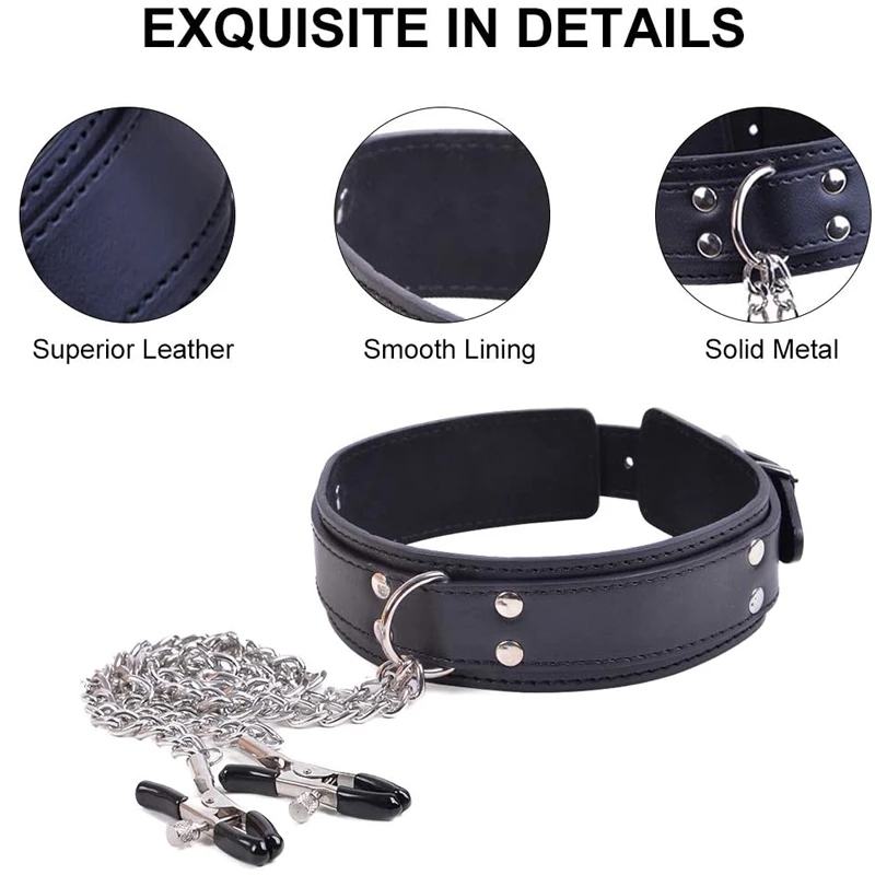 BDSM 속박 제한 장비 금속 체인 젖꼭지 클램프 목  - Leatherwork Clamp 리뷰 및 가격