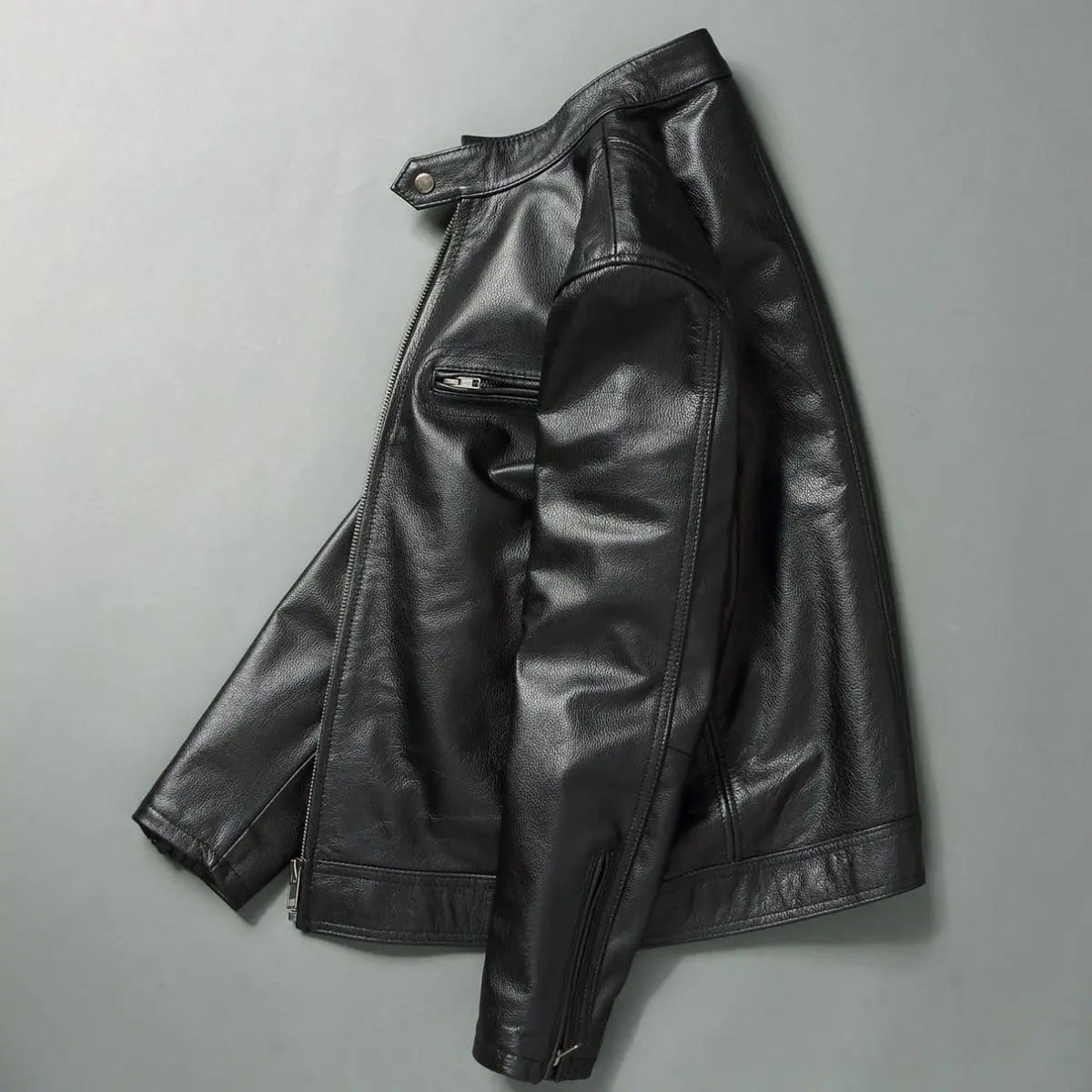남성용 진짜 가죽 재킷, 100% 소가죽 슬림핏 스탠드 - Leather Work Jacket 리뷰 및 가격