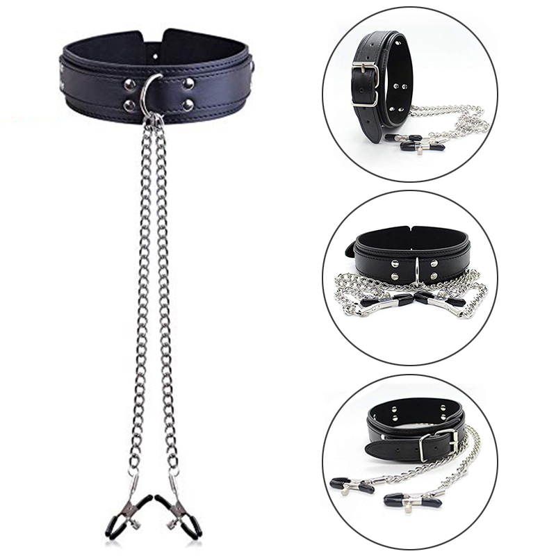 BDSM 페티쉬 칼라 니플 클램프 가죽 목걸이 체인 노 - Leatherwork Clamp 리뷰 및 가격
