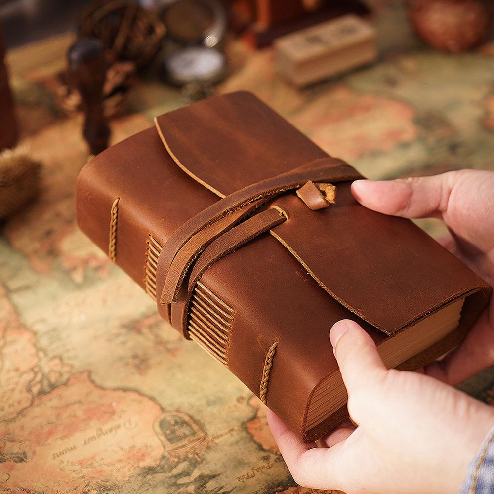 수제 가죽 노트 브라운 저널 두꺼운 여행 일기 빈 크래 - Leather Work Diary 리뷰 및 가격