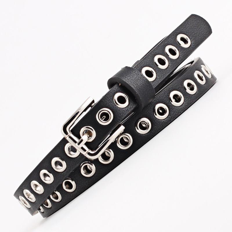 1.4cm 여성용 바지 벨트 펑크 쿨 메탈 버클 조절  - Leatherwork Eyelets 리뷰 및 가격